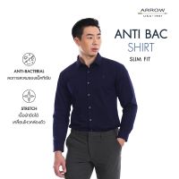 ARROW เสื้อเชิ้ต Anti-Bacteria ระงับกลิ่นอับชื้น ทรงSlim  สีกรม MABS703S2BSNV