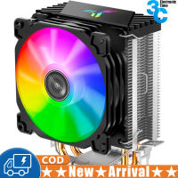 CR1200เครื่องทำความเย็น CPU RGB 3Pin 2ท่อความร้อน CPU ฮีทซิงค์โคมไฟอัตโนมัติพัดลมระบายความร้อนสำหรับ LGA 775/1150/AM4/AM3 +/AM3