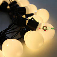 Nolvety 20 LED White G50 Globe Connectable Plug Festoon Party LED Ball String Lights for Christmas Holiday Garlands Decoration