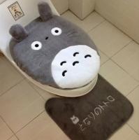 （Duoduo store)Totoro My Neighbor ชุดพรมเช็ดเท้า,ฝาชักโครกผ้ากำมะหยี่ห้องน้ำกรอบ Bantal Kursi