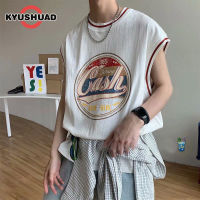 KYUSHUAD เสื้อกีฬาเสื้อยืดแขนกุดใส่สบายไม่เป็นทางการเสื้อกล้ามฤดูร้อนของผู้ชาย