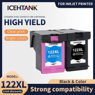 Icehtank 2 Pieces Remanufactured Ink Cartridge For HP 122 122XL CH563HE CH564HE For Deskjet 1050 2050 2050S D1010 1510 Printer