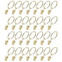 40PCS Curtain Rings with Clips, Strong Drapery Clips Hooks on Tension Rod Bracket, 1.26 Inch Interior Diameter