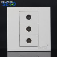 SeTo 86 Type Three Ports TV Connector Panel Wall Plate Socket Keystone Faceplate