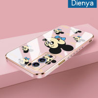 เคส Dienya สำหรับ Vivo Y72 5G Y52 5G Y75s 5G เคสลายการ์ตูนแฮปปี้มิกกี้ใหม่กรอบสี่เหลี่ยมพื้นผิวเคสซิลิกาเจลกันกระแทกเคสมือถือฝาครอบป้องกันเลนส์กล้องถ่ายรูปรวมทุกอย่าง