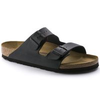 Birkenstock Arizona Birkenstock รองเท้าแตะ ผู้ชาย ผู้หญิง สองสาย Arizona Birko-Flor สีดํา