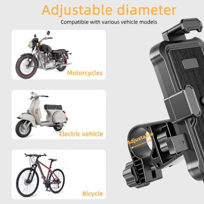 ร้อนปรับรถจักรยานยนต์ศัพท์เมา360 ° ดูที่วางศัพท์จักรยานสำหรับ4.7-7นิ้วศัพท์มือถือยืนกันกระแทกยึด GPS คลิป