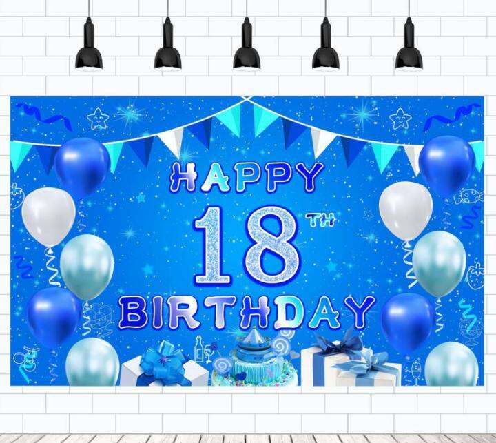 blue background birthday 18