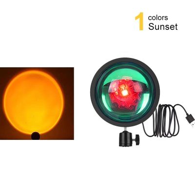 4 in 1 Sunset Lamp Projector Led Night Light Rainbow Atmosphere Projection Photography Bedroom Wall Decoration Interior lighting