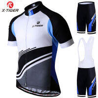 X-Tiger Pro ชุดเสื้อเจอร์ซีย์นักปั่น,เสื้อผ้าปั่นจักรยานเสือภูเขาฤดูร้อนชุดปั่นจักรยานโพลีเอสเตอร์100%