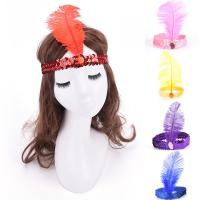 【CC】 1PC Feather Headband Flapper Sequin Headpiece Costume Band different colors Favor