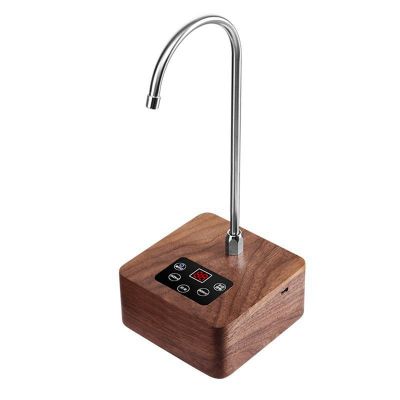 Water Dispenser for 5 Gallon Walnut Wood Portable Water Dispenser Desktop Water Pump Water Dispenser Universal USB Charging Automatic Water Jug Dispenser