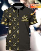 Shop Summer 2023 Barber 3D Full Printed Polo Shirt Personalized Name 3D Polo Shirt style28 high-quality