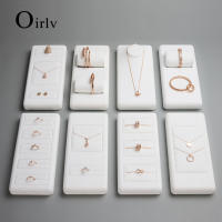 Oirlv ถาดจัดเก็บต่างหูสร้อยคอเครื่องประดับกำมะหยี่ TT069ถาดจัดระเบียบทั้งชุดถาดวางตู้โชว์เครื่องประดับ