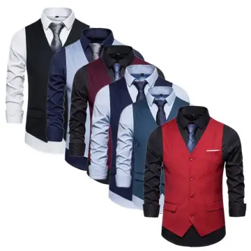 Red and sale black suit vest