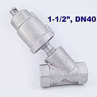 hot【DT】 pneumatic control angle seat valve stainless steel actuator DN40 1 1/2 inch normally close open double acting steam