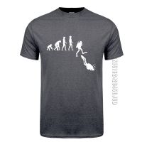 [ขายดีที่สุด] Diving Evolution T เสื้อผู้ชายผ้าฝ้าย O คอตลก Diver เสื้อยืด Man เสื้อผ้า High Street Camiseta Basic Tops
