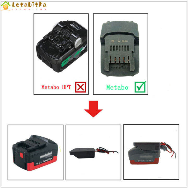 letabitha-อะแดปเตอร์แบตเตอรี่เชื่อมต่อแบบ-diy-กับตัวยึดฟิวส์ฟิวส์30a-3ชิ้นใช้ได้กับแบตเตอรี่ลิเธียมไอออน-metabo-18v