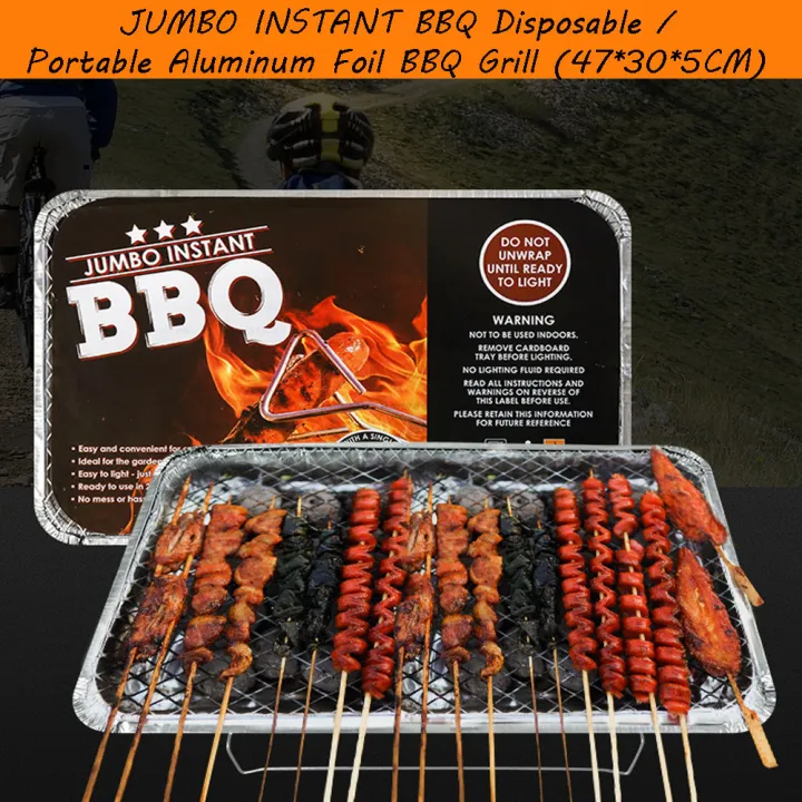 JUMBO INSTANT BBQ GRILL/Instant Disposable / Portable Aluminum Foil BBQ