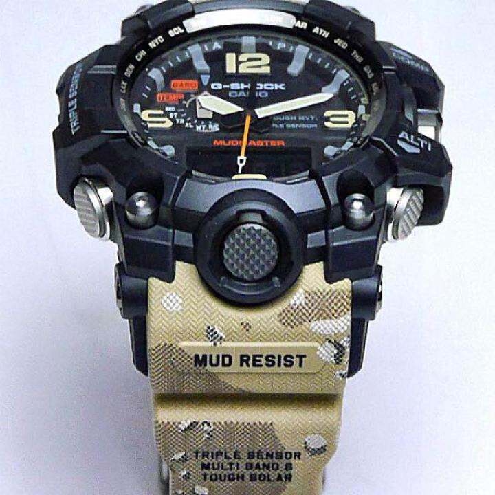 g-shock-gwg1000-mudmaster-ของแท้ผู้ชายกีฬานาฬิกาเซ็นเซอร์คู่เคลื่อนไหวกลางแจ้งกันกระแทกกันน้ำโคลนอัตโนมัติยกไฟรับประกันสี่ปี-gwg-1000dc-1a5