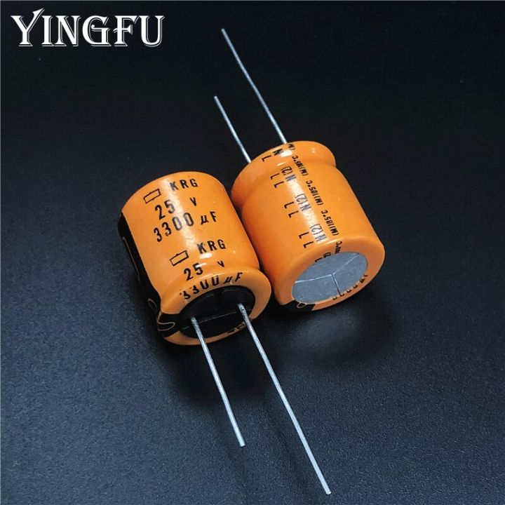 5pcs-50pcs-3300uf-25v-nippon-ncc-krg-series-18x20mm-low-profile-25v3300uf-aluminum-electrolytic-capacitor