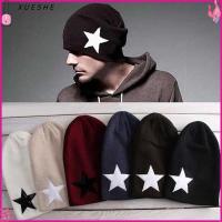 XUESHE Unisex Women Beanie Slouch Warm Winter Star Cuff Hat Knit Pentacle Hip-hop Cap