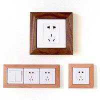 Solid wood switch stickers decorative wall stickers home modern minimalist socket frame protective cover wall anti-dirty and ugly artifact