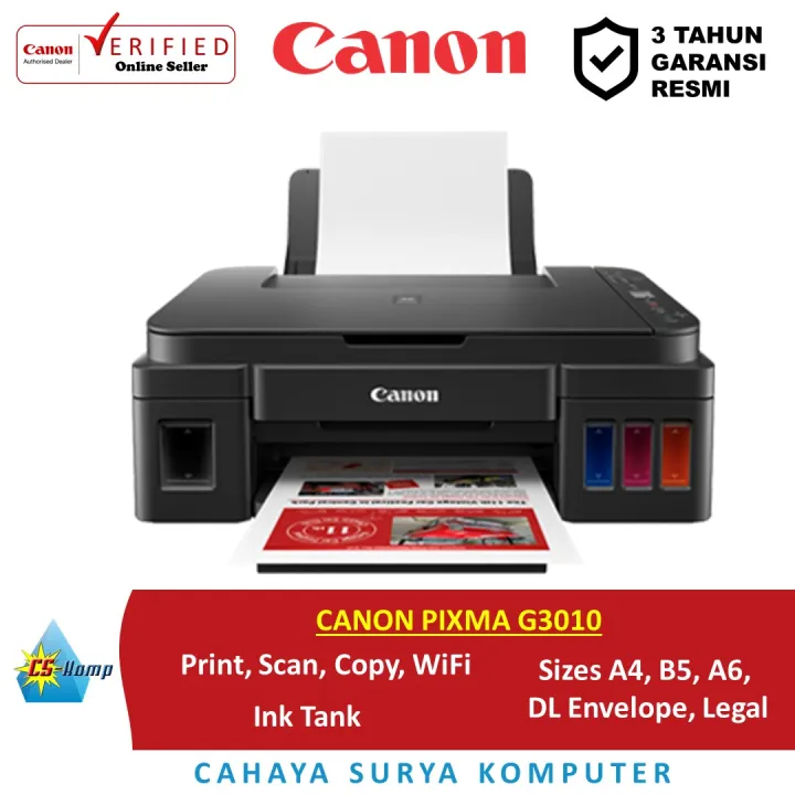 Canon Pixma G3010 Printer InkTank Print Scan Copy Wifi Lazada