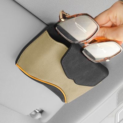 Tempat kaca mata mobil Suede klip kacamata hitam penahan kacamata Interior Multifungsi