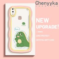 เคส Chenyyyka สำหรับ VIVO Y85 V9 V9เยาวชน V9โปรการ์ตูนไดโนเสาร์น่ารักดีไซน์ใหม่ขอบครีมลูกคลื่นเคสมือถือกันกระแทกแบบใสปลอกโปร่งใสลายกล้องถ่ายรูปเรียบง่ายอ่อนโยนฝาครอบป้องกัน