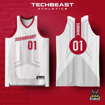 White and sale red basketball jersey