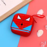 ✚□ Cartoon Spiderman Captain America Tinplate Mini Coin Purse Kids Girls Wallet Earphone Box Bags Women Wedding Gift Christmas Gift