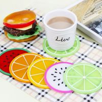 【CW】□  Lemon Watermelon Coaster Fruit Silicone Cup Insulation Table Decoration