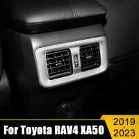 สำหรับ Toyota RAV4 2019-2021 2022 2023 RAV 4 XA50 ABS รถด้านหลังเครื่องปรับอากาศ Vent Outlet กรอบสติกเกอร์ Trim อุปกรณ์เสริม