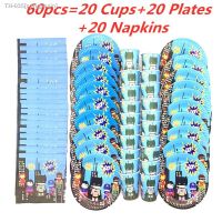 ❁ Cartoon Superhero Birthday Party Decorations Superhero Party Supplies Tableware Set Plate Cup Napkins Kids Toys for Baby Shower