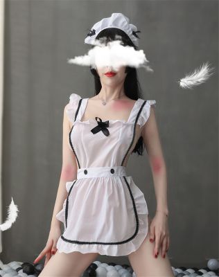 Adult Erotic Lingerie Feminine Transparent Maid Uniform Temptation Cute Maid Apron Suit Sexy Uniform Role Playing Sex Game