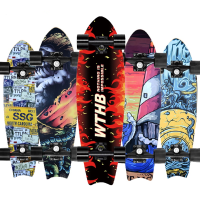 สก็ตบอร์ด Skateboards สเก็ตบอร์ดทรงหางปลา สเก็ตบอร์ดแท้ๆ กันลื่น ความมั่นคงแข็งแรงและการยึดเกาะที่ดี