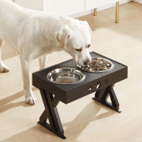 Adjustable Dog Bowl Stainless Steel Large Food Water Bowls Feeders with Stand Feeding Double Cat Bowls Lift Table for Dog