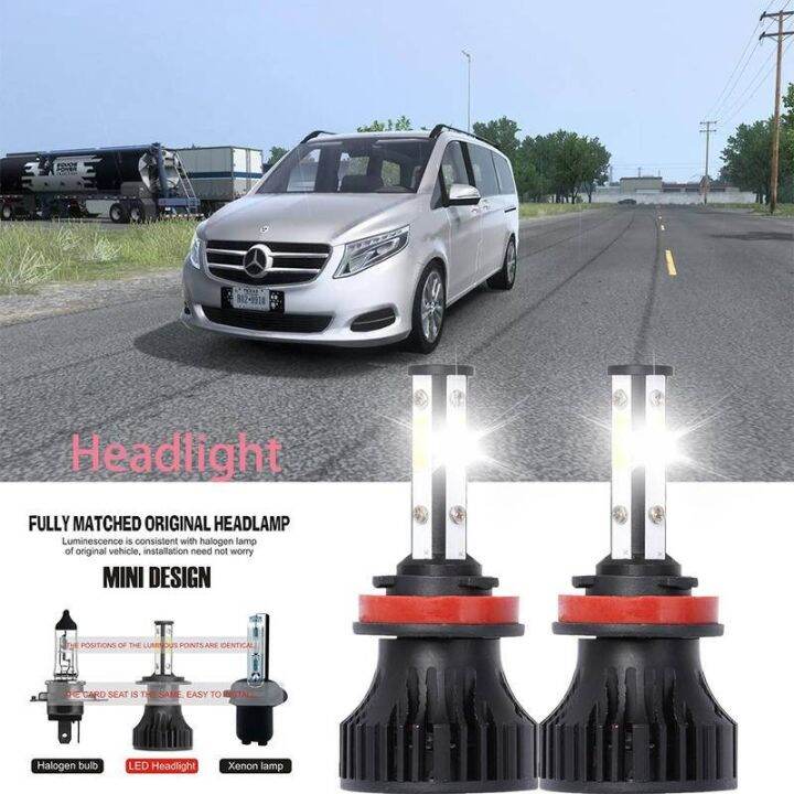 หลอดไฟหน้ารถยนต์-led-lai-40w-6000k-สีขาว-สําหรับ-mercedes-benz-v-class-w447-2015-2023-2pcs