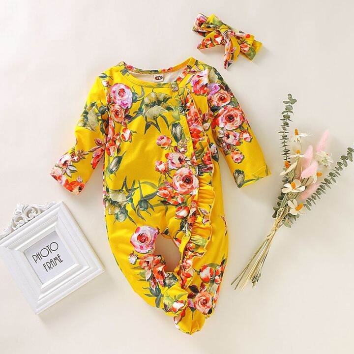 0-18-months-girl-baby-sleepwear-newborn-floral-romper-with-headband-toddler-boy-blanket-sleepers-fall-fashion-infant-pajamas