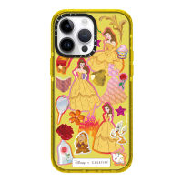 《KIKI》Original glitter CASE.TIFY Princess Belle Phone Case for iphone 14 14pro 14promax 12 12ProMax 13promax 13 case High-end shockproof hard case Cute pattern iPhone 11 case Belle princess Official New Design Style Yellow Orange