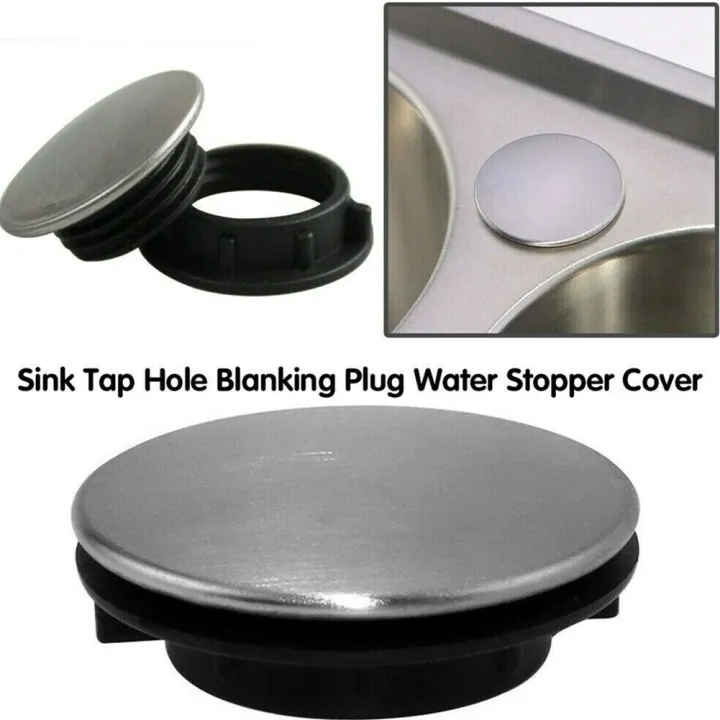 2pc 45mm Stainless Steel Kitchen Sink Tap Hole Blanking Plug Stopper
