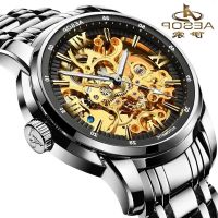 ---Fashion mens watch238814☄∏♠ Swiss full hollow-out automatic mechanical watches new steel with luminous waterproof watches leisure students table