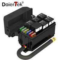 Daiertek รีเลย์ฟิวส์และรีเลย์12V ที่เก็บฟิวส์บ็อกซ์6ช่องกล่องรีเลย์ยานยนต์สากล4ขา12V รีเลย์40A และบังเหียนมีสายสำหรับรถยนต์