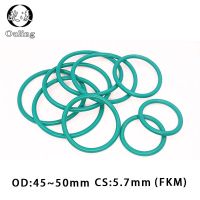 5PCS/lot Rubber Ring Green FKM O ring Seal CS5.7mm OD30/35/40/45/50mm Rubber O-Ring Seal Gasket Fuel sealing Oil Rings Washer Gas Stove Parts Accessor