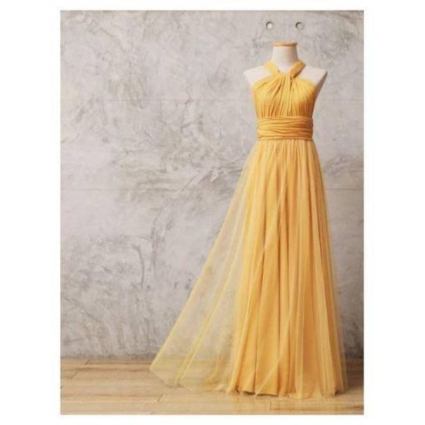 MUSTARD YELLOW INFINITY DRESS WITH TULLE Lazada PH