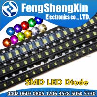 100pcs 0402 0603 0805 1206 3528 1210 5050 5730 SMD LED แดงเหลืองเขียวขาวแสงสีฟ้าเปล่งไดโอดล้าง LED Light Diode