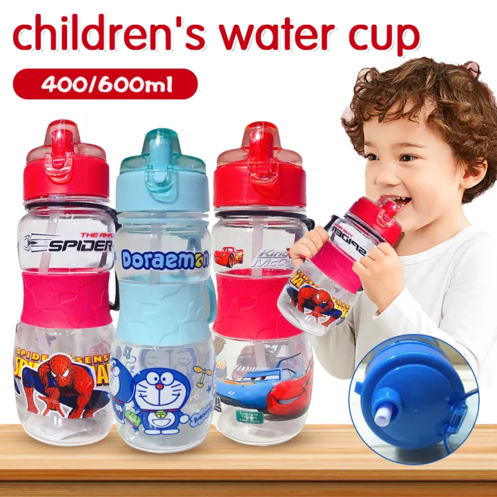 【Tecwhale】400/600ml Tumbler With Straw For Kids Baby Water Bottle With