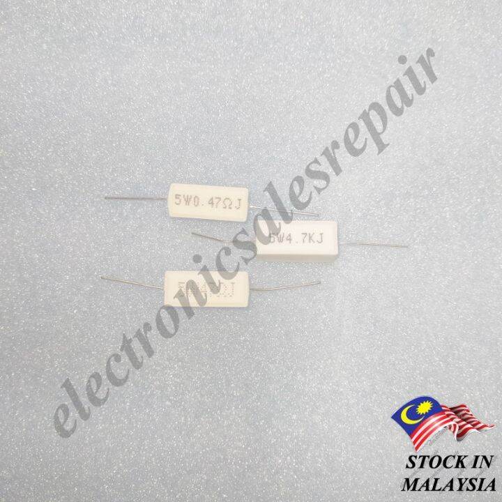 0.47R 47R 4.7K Ohm Cement High Power Resistor 5W | Lazada