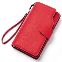 Wallet Female PU Leather Wallet Clutch Purse Red 3Fold Women Zipper Wallets Purse Strap Money Bag Coin Female Purse For iPhone